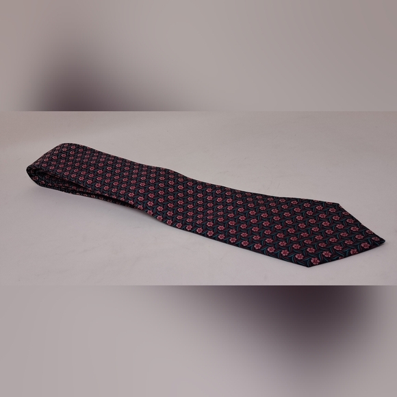 Hermes Paris Men's Tie Neck Tie Vintage Rose Floral 100% Silk Authentic 56" - Picture 2 of 16